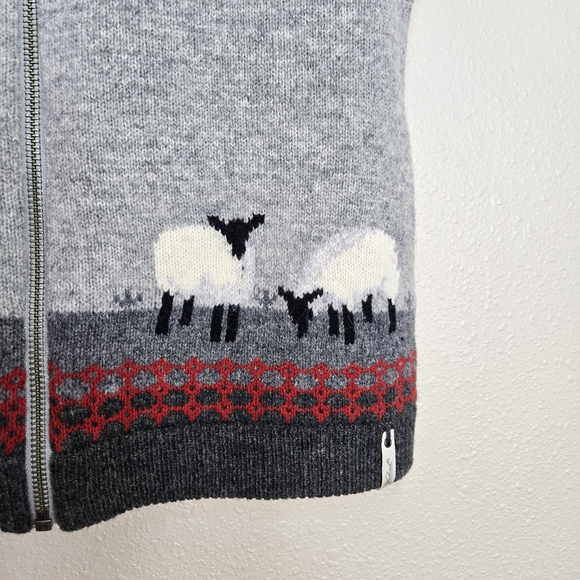 Woolrich Heather Gray Zip-Up Vest 100% Lamb's Wool - Picture 6 of 15